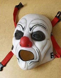 Custom Clown mask. Sculpted in Monster clay and cast in silicone.