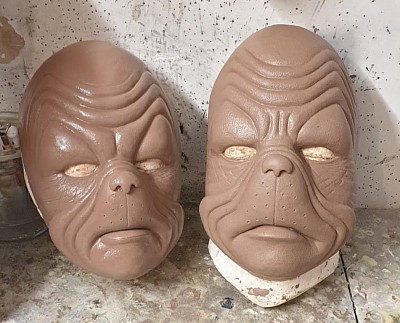 Sculpture for 2 x Mr Grump masks